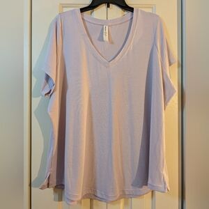 Athleta Essential V-neck Tee Pale Lavender Women's Top Size 2X